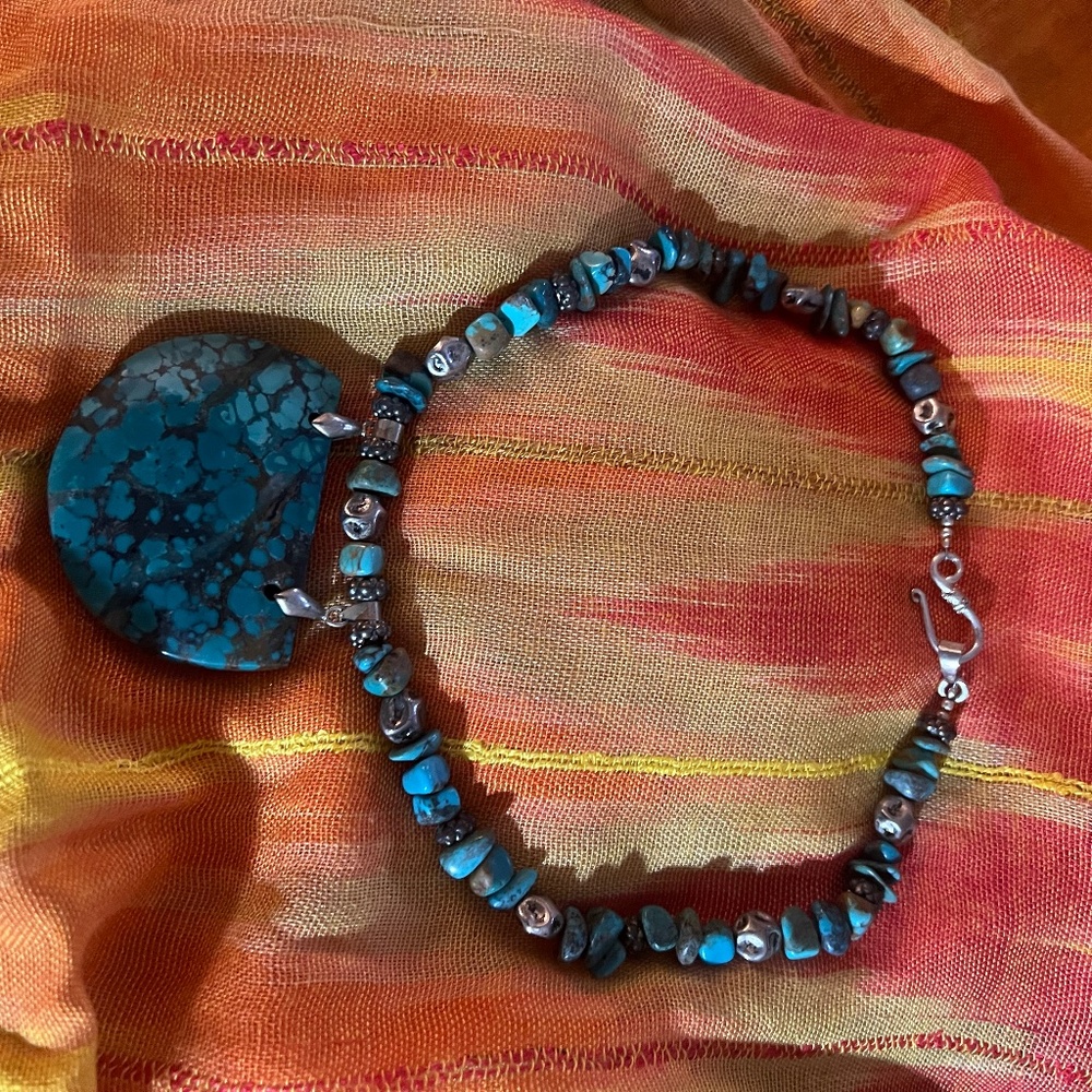 Turquoise Attached Pendant Necklace